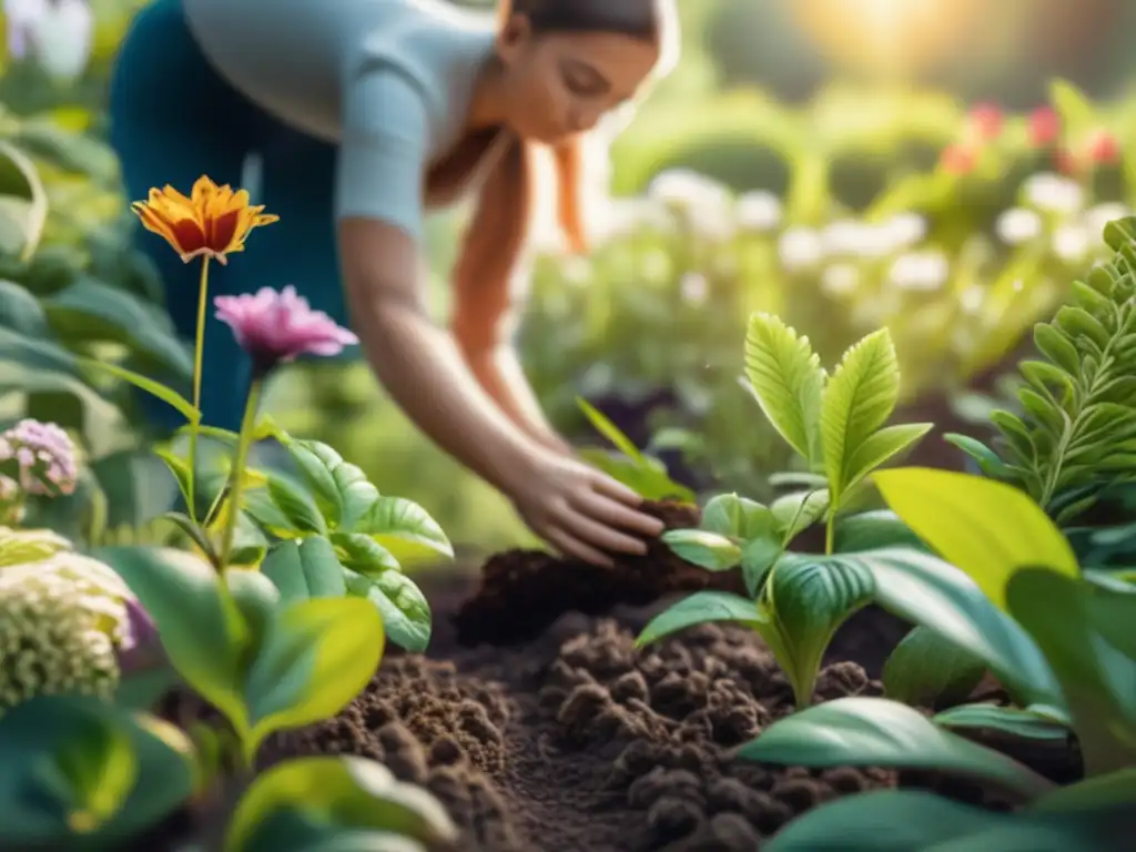 Jardín floreciente, cuidado y crecimiento Jardín floreciente con plantas y flores, estrategias de reinversión de dividendos