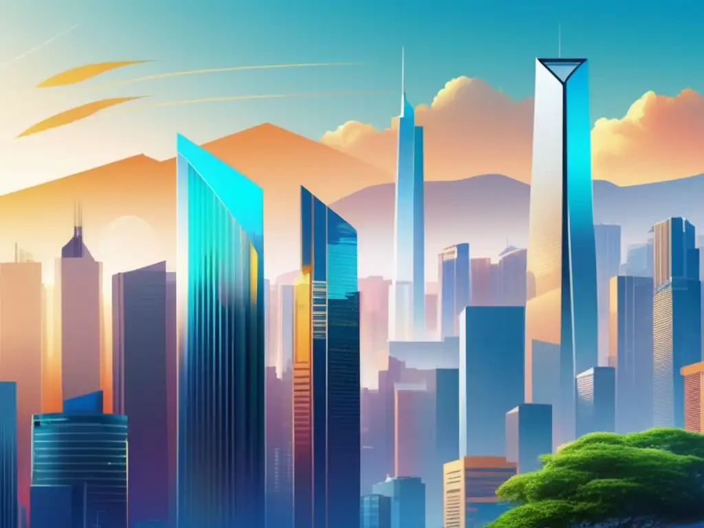 Ciudad vibrante en mercado emergente Fondos inmobiliarios en mercados emergentes: Ciudad vibrante, rascacielos modernos y oportunidades de inversión