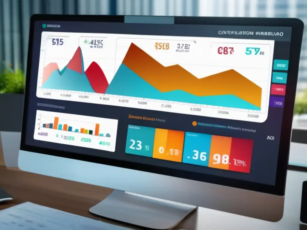 Dashboard financiero con métricas de riesgo Fórmulas de riesgo para inversores en un moderno dashboard financiero