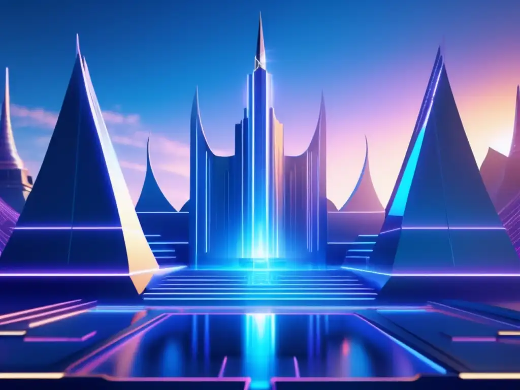 Fortaleza digital futurista con seguridad en inversiones online