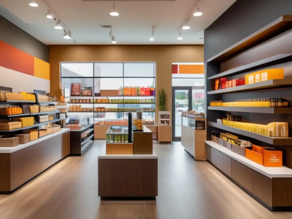 Interior moderno y vibrante de una tienda de franquicias Franquicia rentable y de bajo coste con interior moderno y vibrante