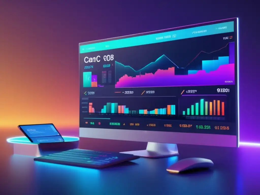 Interfaz de plataforma de trading futurista Futura plataforma trading cripto futuros de ultima generacion