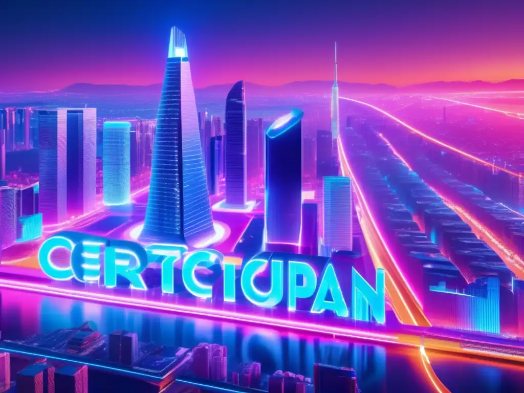 Futuro de las criptomonedas en metrópolis avanzada Futurista ciudad de criptomonedas: Inversiones criptomonedas a largo plazo