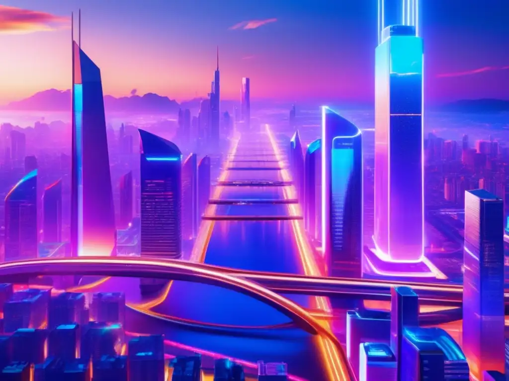 Futuro ciudad sostenible y avanzada Futurista ciudad energética con inversión a largo plazo
