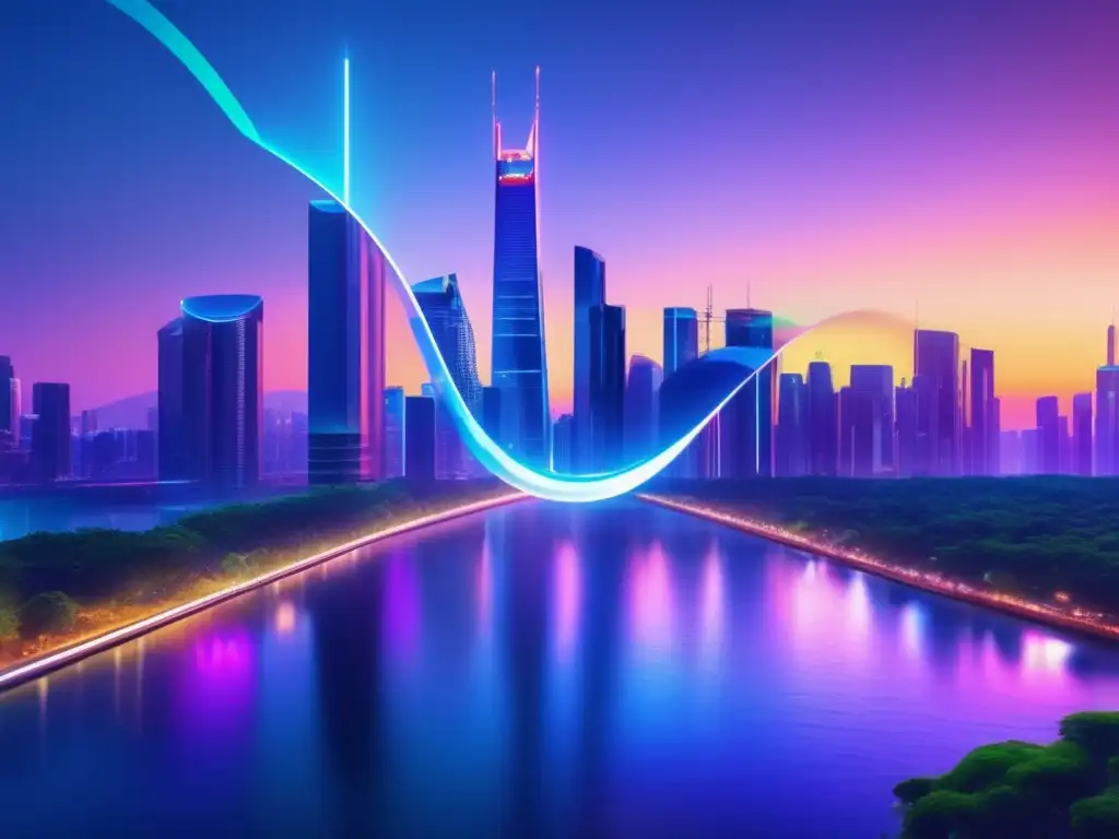 Ciudad futurista y sostenible Futurista ciudad con huella social inversiones
