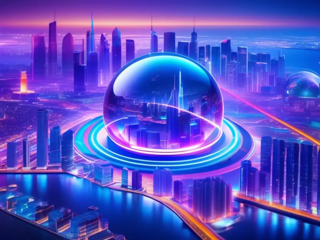 Futurista ciudad 8k con luces neón Futurista ciudad iluminada por luces neón