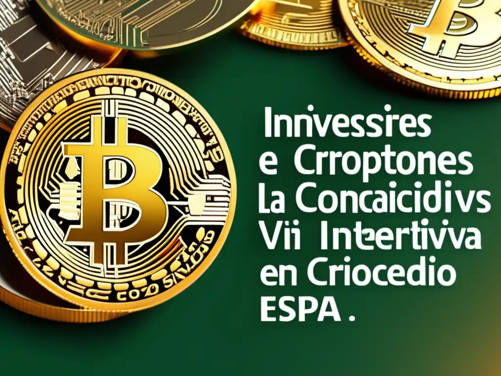 Futurista ciudad con criptomonedas Futurista ciudad con símbolos cripto integrados
