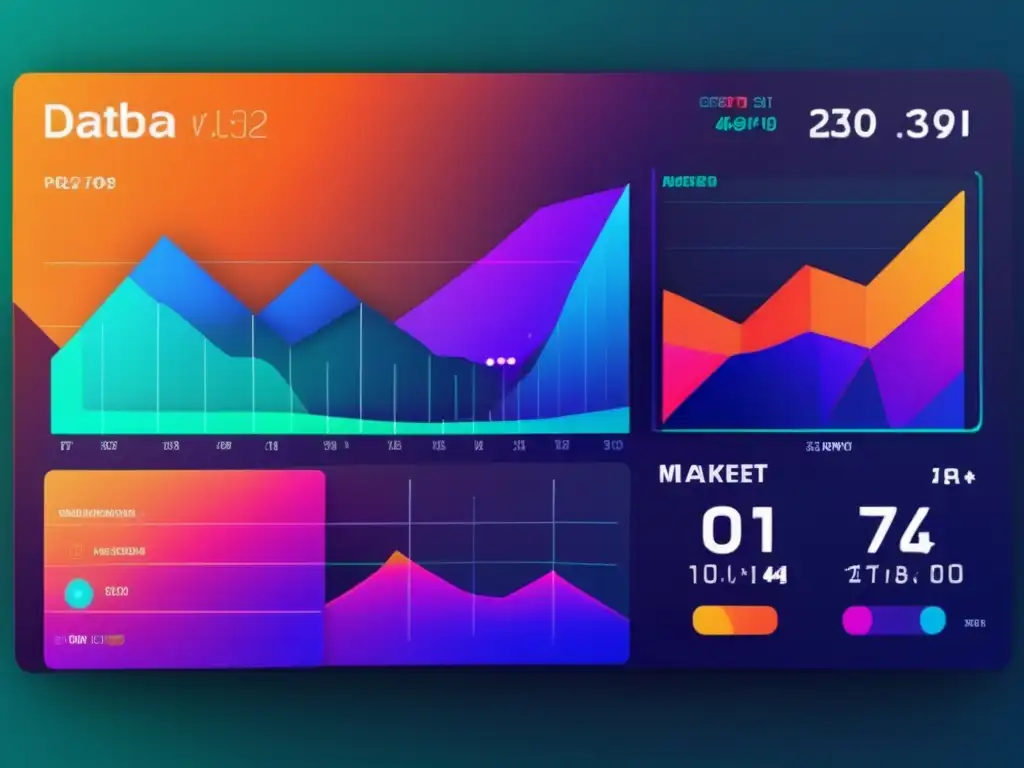 Panel de control digital futurista con datos de mercado en tiempo real Dashboard futurista con datos mercado tiempo real