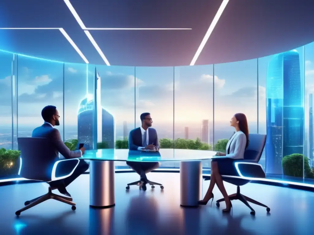 Futuro de las finanzas: Integración de IA Futuro centro financiero con inteligencia artificial, seguridad e inversiones-