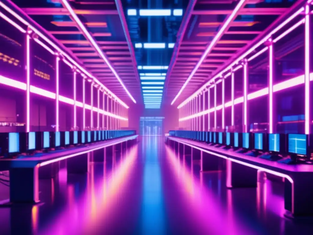 Futurista centro minero de criptomonedas Futuro centro minero con tecnología avanzada y rentabilidad de criptos y hashrate