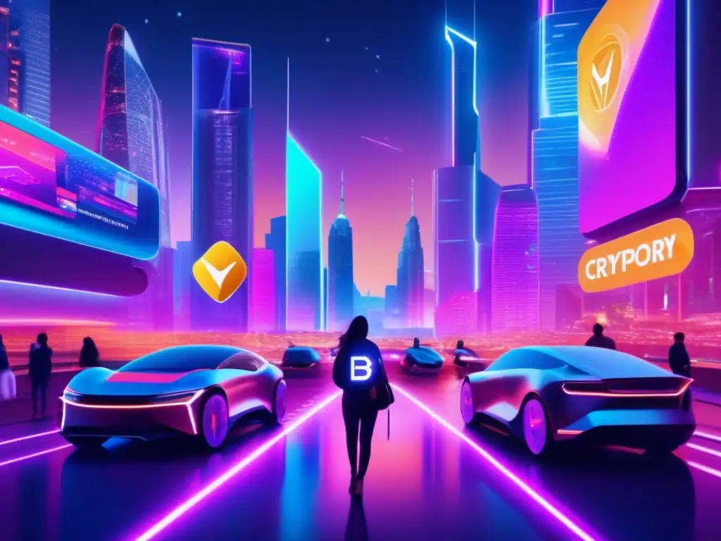 Ciudad futurista con criptomonedas Futuro ciudad con criptomonedas: Beneficios y riesgos