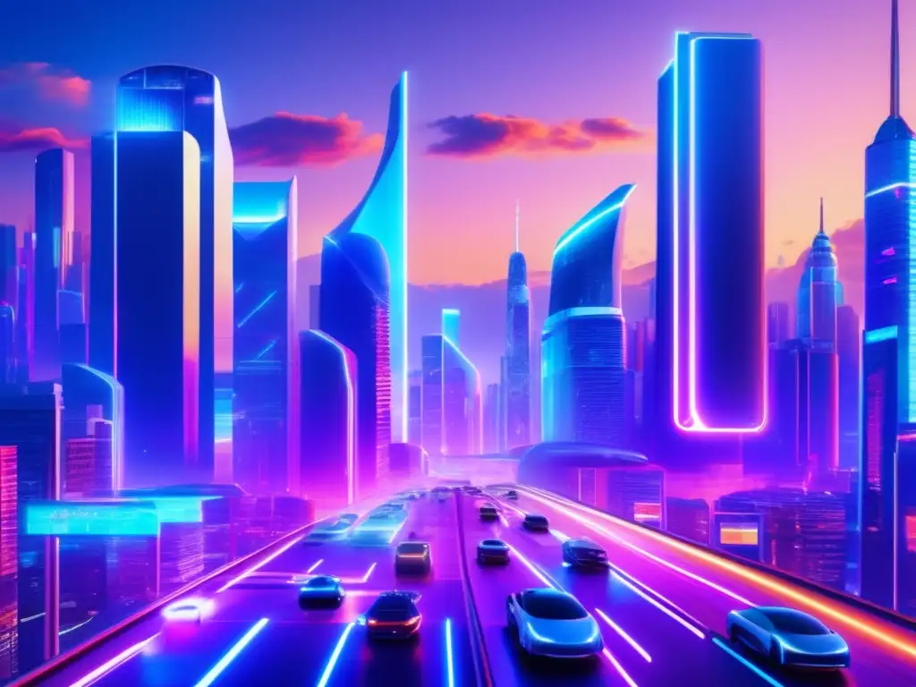 Futuro ciudad con inteligencia artificial Futuro ciudad con IA combatiendo lavado de dinero