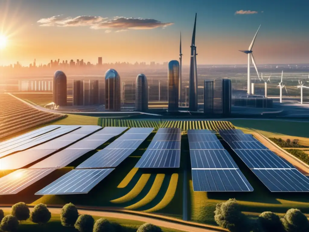 Futuro ciudad sostenible con energía renovable Futuro ciudad sostenible: Impacto Transición Energética Acciones