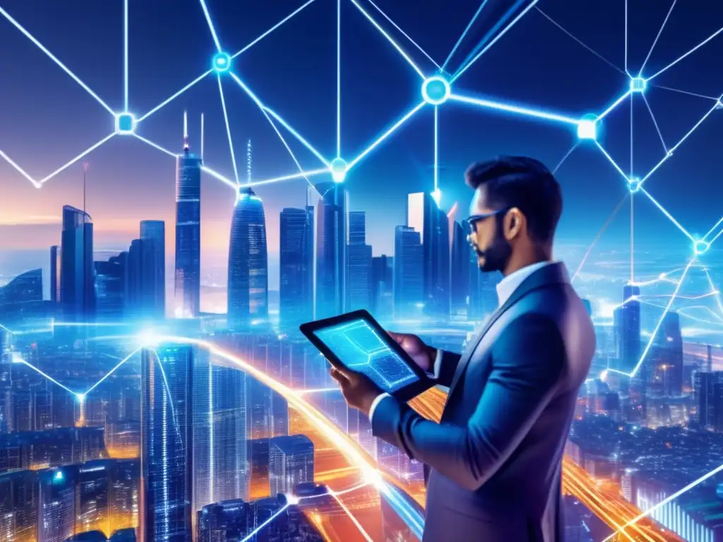 Futuro ciudad inteligente con smart contracts Futuro de contratos inteligentes en diferentes industrias
