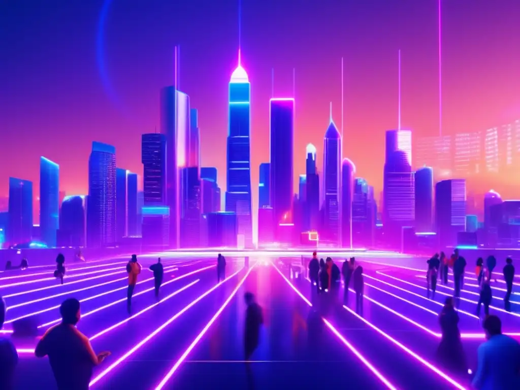 Futuro ciudad con riqueza centralizada Futuro cripto: Ciudad futurista, blockchain y riesgos 51% - Eficiencia energética en criptomonedas