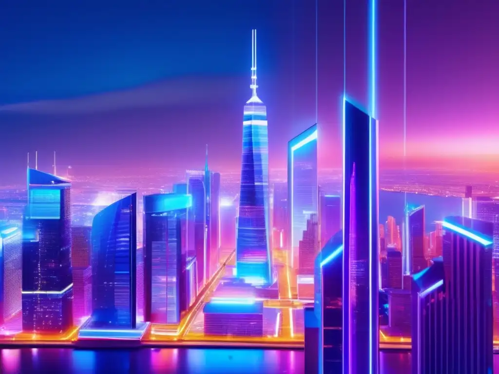 Finanzas futuristas en una ciudad vibrante Futuro financiero: Estrategias de inversión activa moderna