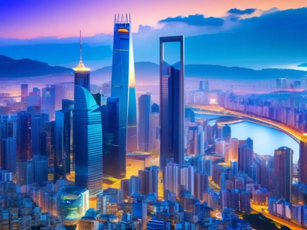 Futuro financiero inclusivo para la vejez Futuro financiero inclusivo para la vejez: Ciudad vibrante, moderna y diversa que refleja la energía y seguridad de un sistema financiero progresista