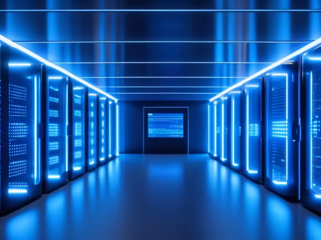 Data center futurista de alta tecnología Futuro data center hightech: rentabilidad de criptos y hashrate