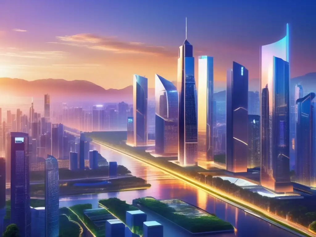Futuro financiero en ciudad moderna Futuro impacto: ciudad moderna, inversión y crecimiento económico
