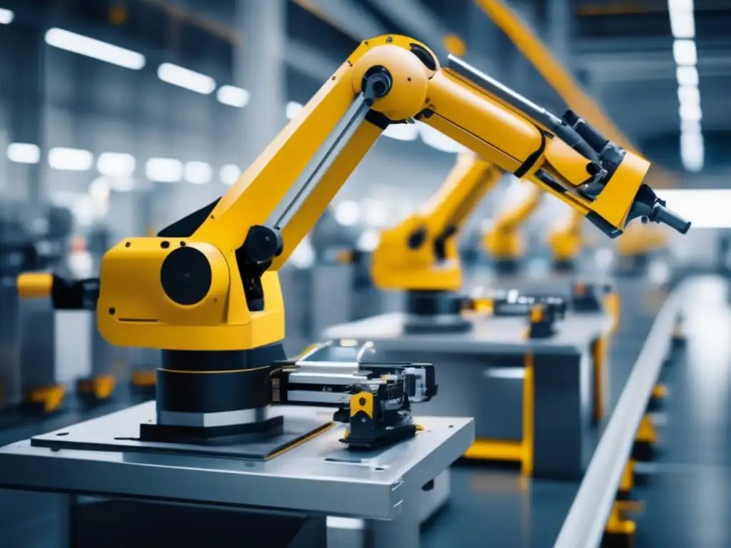 Fábrica moderna con robots de última generación Futuro de la industria europea: Robótica y Automatización