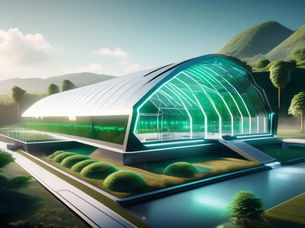 Futuro centro minero de criptomonedas Futuro de la minería de criptomonedas: instalación ultradetallada de 8k que combina tecnología y naturaleza