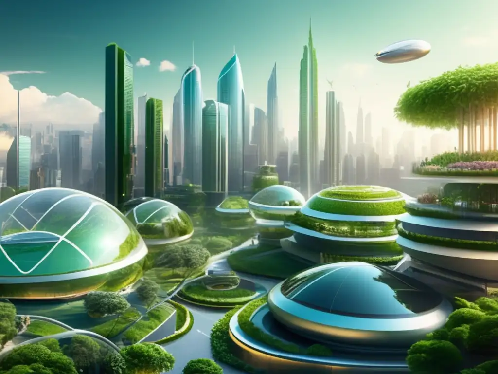 Futuro ecoamigable: ciudad sostenible y arquitectura avanzada Futuro sostenible: Evaluación inversiones sostenibles ESG