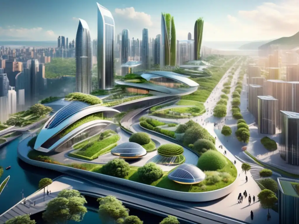 Ciudad futurista con infraestructura sostenible Futuro sostenible: inversión clave en infraestructura