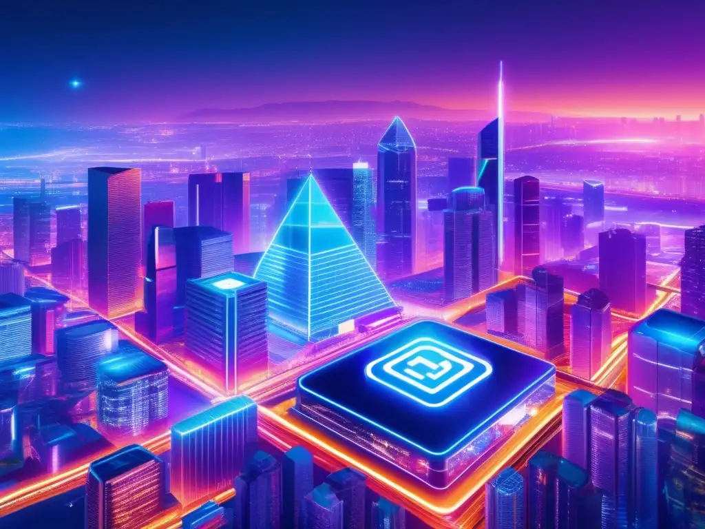 Ciudad futurista con criptomonedas Futuro de las altcoins y tokens: Estrategias de inversión