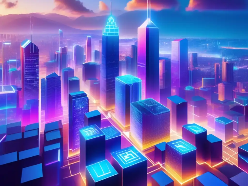 Futuro blockchain: ciudad vibrante de datos Futuro blockchain: Ciudad holográfica, AR, transacciones y aplicaciones prácticas - Guía para invertir en Blockchain