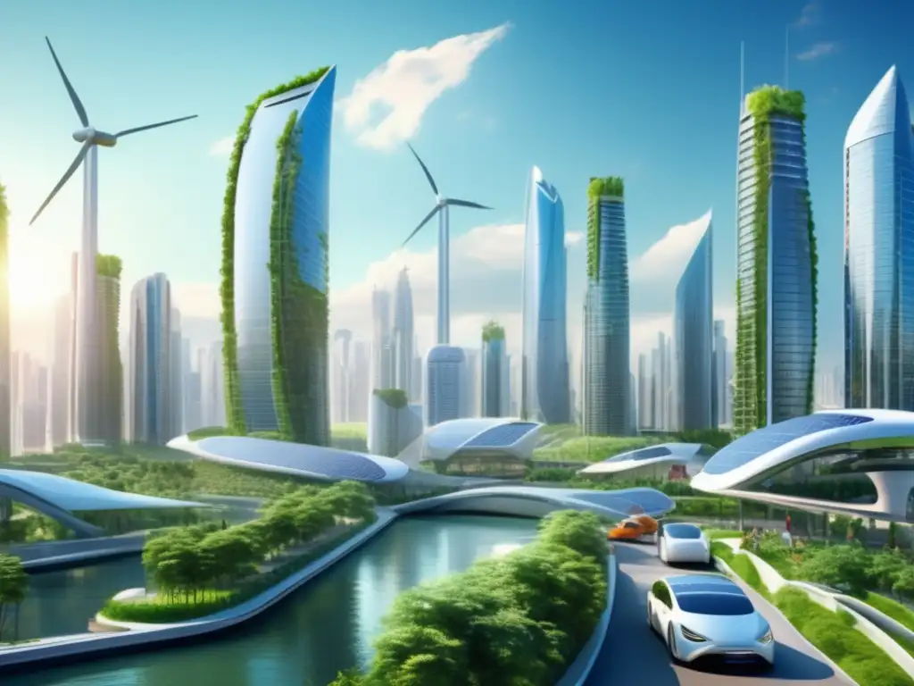 Un futuro sostenible y tecnológico Futuro urbano sostenible con inversión en plataformas financieras