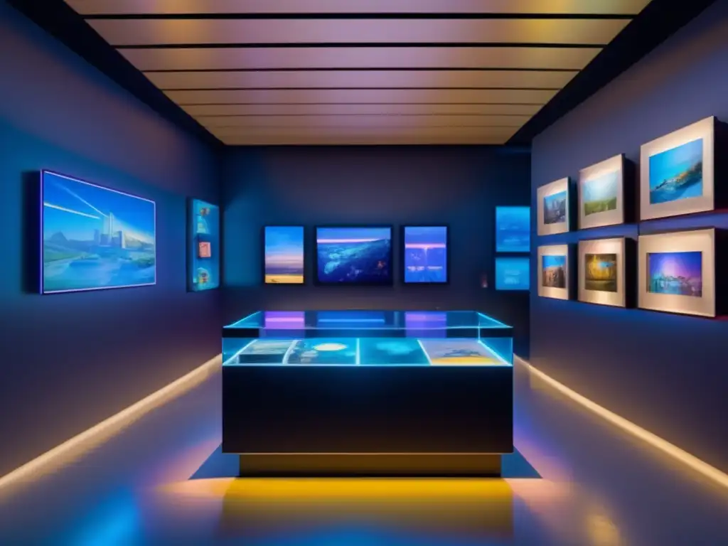 Galería de arte futurista con colecciones y blockchain Galería de arte futurista con coleccionables, blockchain y AR