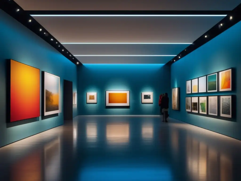 Galería de arte contemporáneo elegante y vibrante Galería de arte moderna con obras contemporáneas y ambiente sofisticado - Planificación fiscal para inversiones en arte