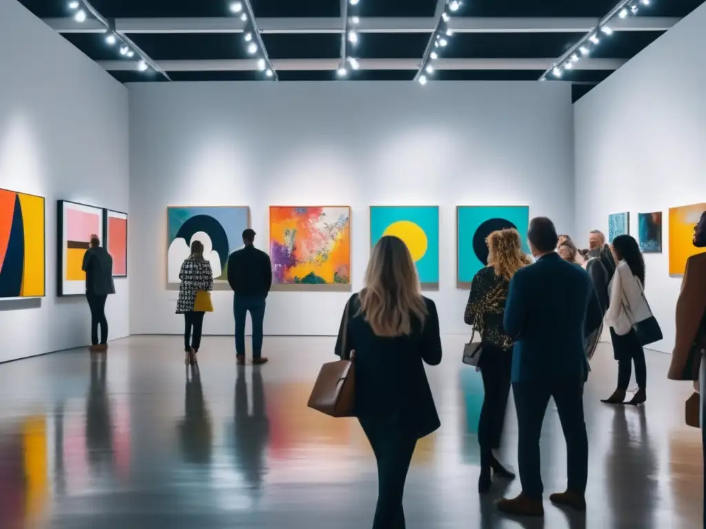 Galería de arte moderno con pinturas vibrantes y abstractas Galería de arte moderno con obras maestras desconocidas - Invertir en arte único y vibrante