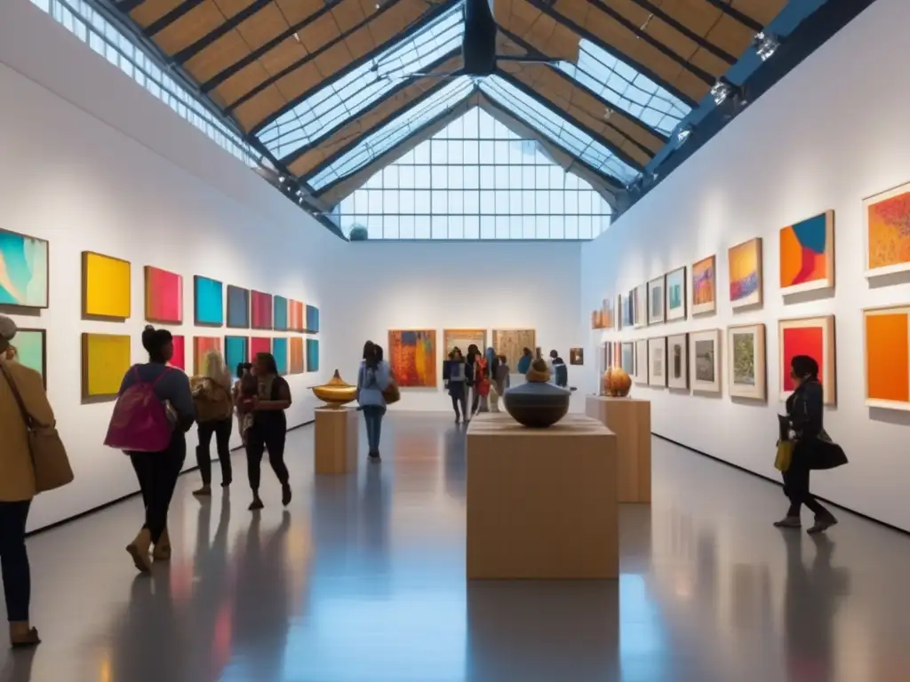 Galería de arte vibrante y diversa Galería de arte vibrante con obras diversas