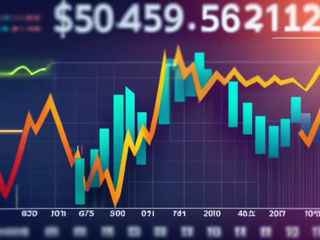 Gráfico de bolsa con tendencia alcista Gráfico bursátil con medias móviles para detectar tendencias