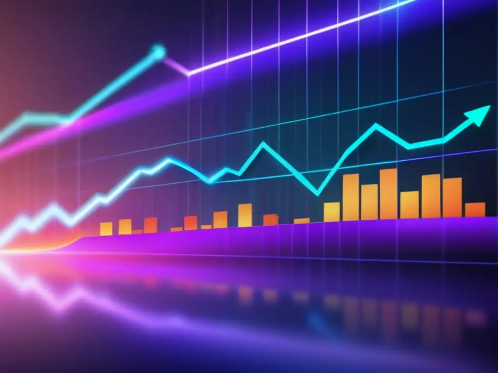 Crisis financiera: gráfico bursátil en holograma Gráfico financiero global en holograma, reflejando la crisis y la necesidad de prevenir crisis financieras históricas