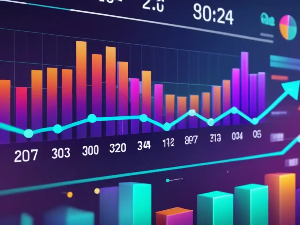 Gráfico financiero moderno y detallado Gráfico financiero moderno con indicadores económicos para inversores