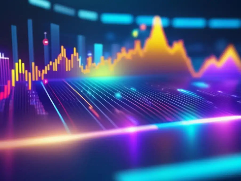 Gráfico financiero holográfico moderno Gráfico financiero: Políticas monetarias e inversiones