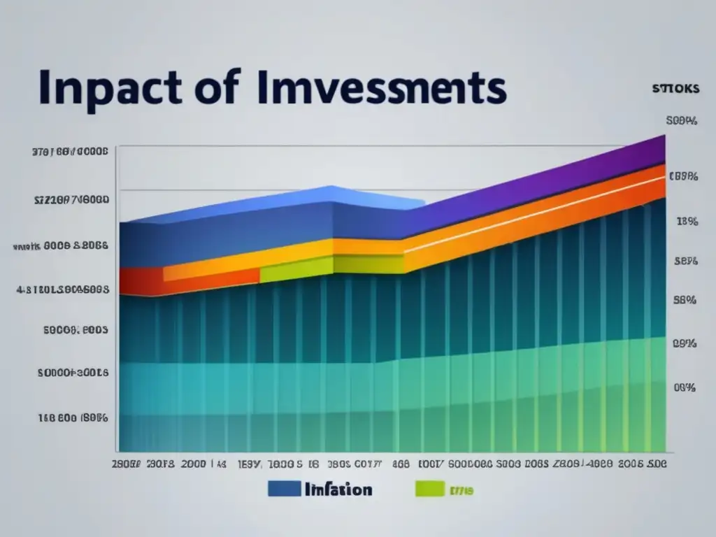 Impacto de la inflación en inversiones Gráfico de impacto de la inflación en inversiones: acciones, bienes raíces, bonos y materias primas