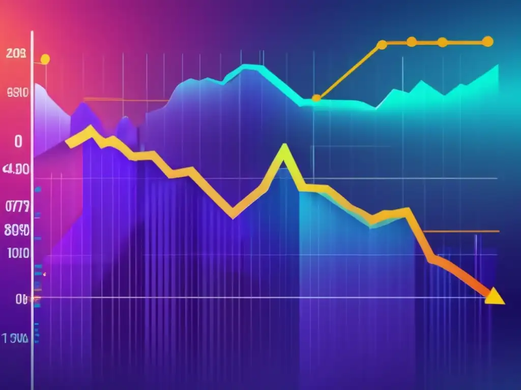 Impacto de crisis financieras en mercados Gráfico de mercado financiero con impacto de crisis financieras
