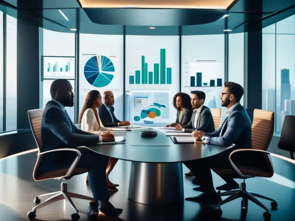 Reunión de inversión colaborativa Grupo diverso en reunión de negocios enfocados en sesgos cognitivos en inversiones