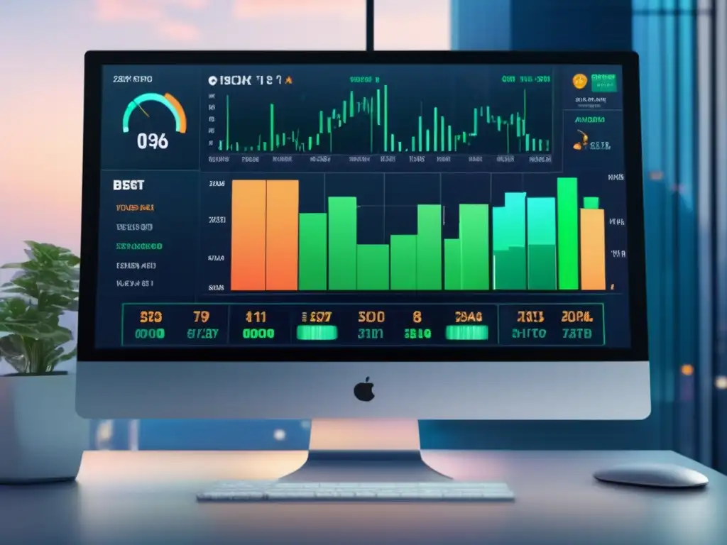 Plataforma de trading futurista con herramientas de análisis avanzado y datos en tiempo real Herramientas avanzadas para trading de criptomonedas en una plataforma moderna y profesional