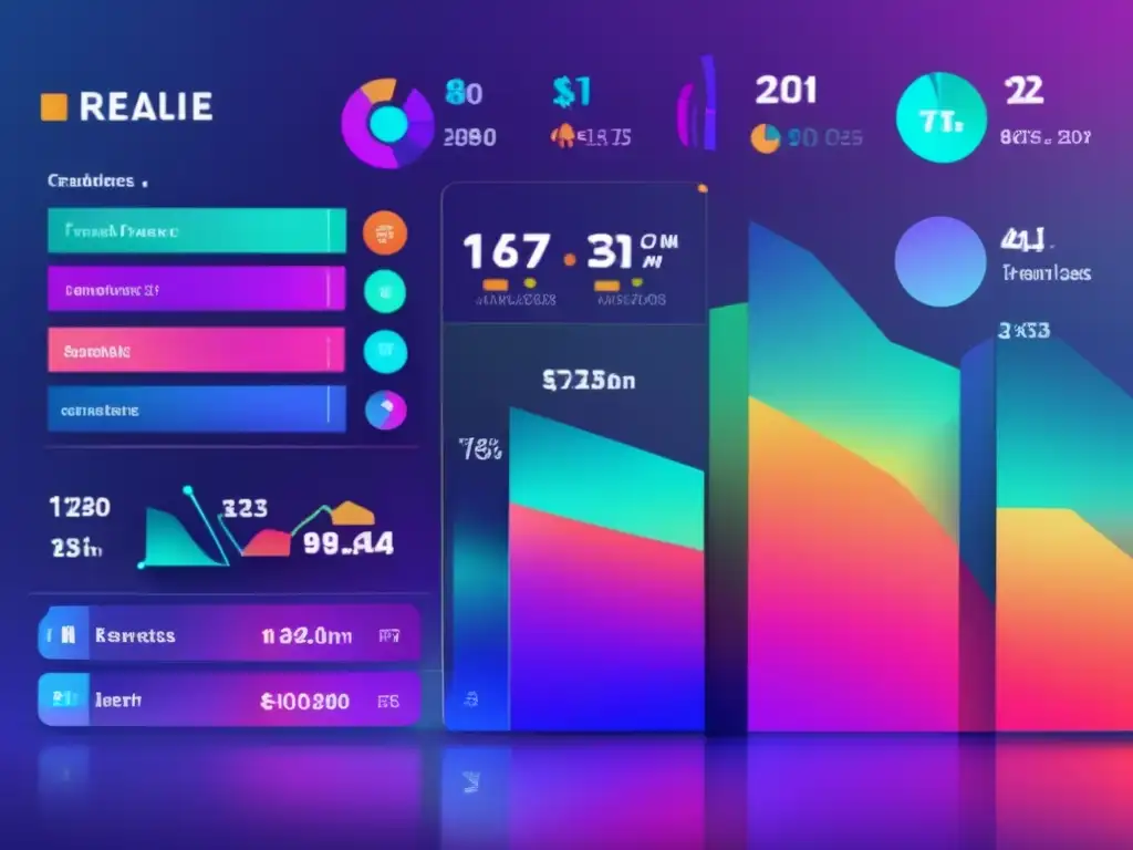 Realtime seguimiento financiero moderno Herramientas de seguimiento en tiempo real para inversiones con interfaz futurista y gráficos actualizados en vivo