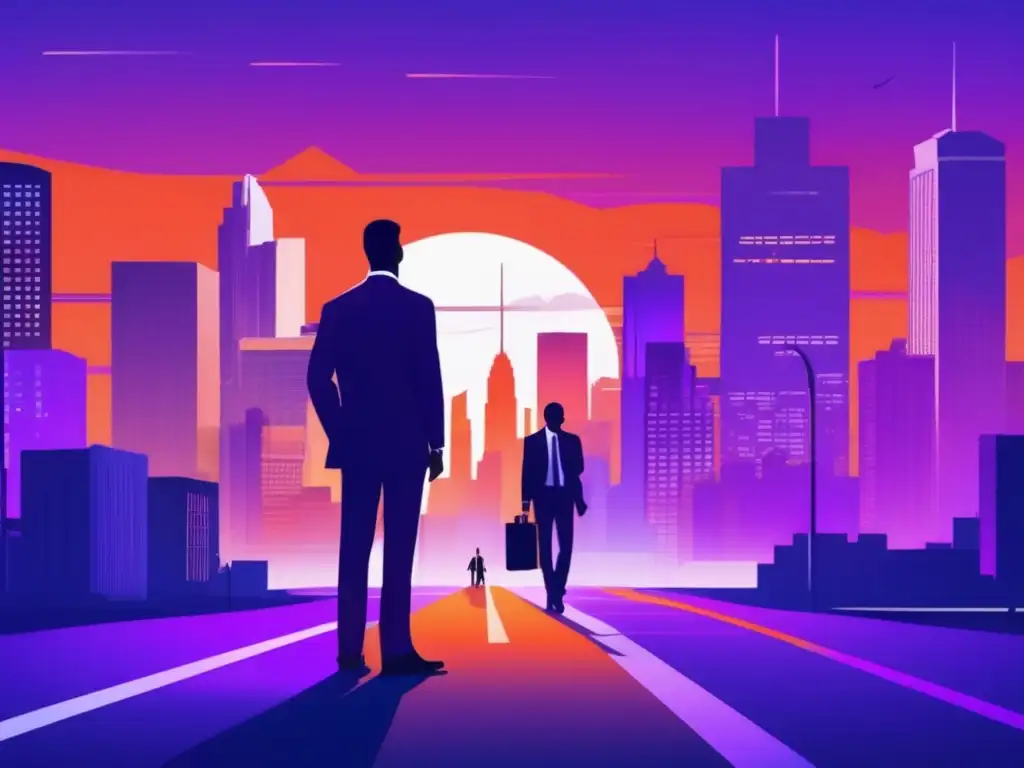 Decisiones financieras flexibles Hombre de negocios en cruce de caminos, pensando en 'Flexibilidad en mercados financieros cambiantes