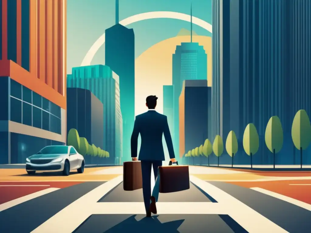 Decisión: Franquicia o Startup Hombre de negocios en cruce de caminos, simbolizando la decisión entre invertir en franquicias o startups