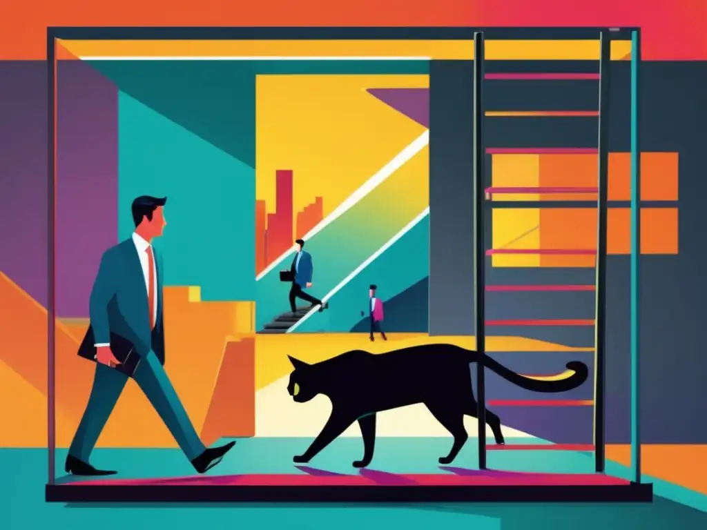 Supersticiones financieras y creencias culturales Hombre de negocios rompe mitos financieros y supersticiones