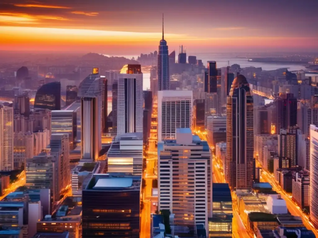 Ciudad moderna al atardecer Imagen de una ciudad moderna al atardecer: Ventajas y desventajas Flipping vs