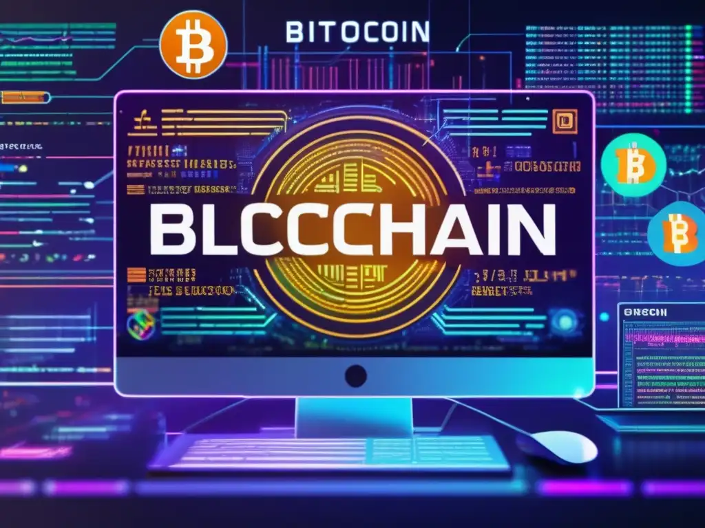 Código blockchain futurista y vibrante Imagen código blockchain: Satoshi Nakamoto enigma Bitcoin