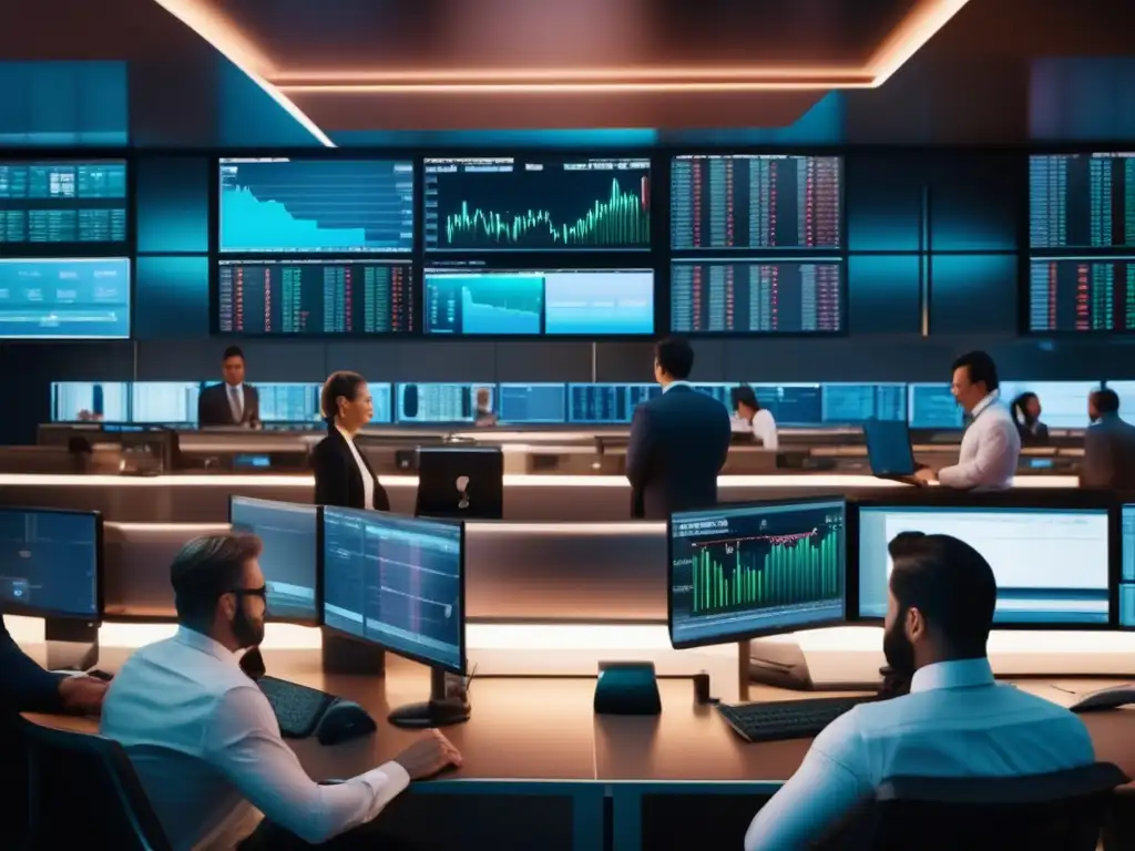 Errores Fatales de Inversión: El mundo financiero en acción Imagen 8k de 'Errores fatales de inversión', muestra la sofisticación y complejidad de decisiones financieras