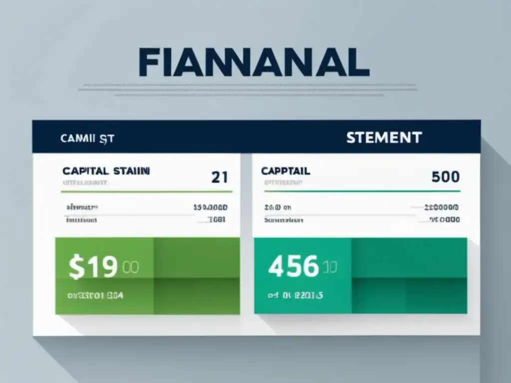 Declaración fiscal eficiente y profesional Imagen de estado financiero con estilo moderno y minimalista, organizada y precisa, para minimizar impacto fiscal ganancias acciones